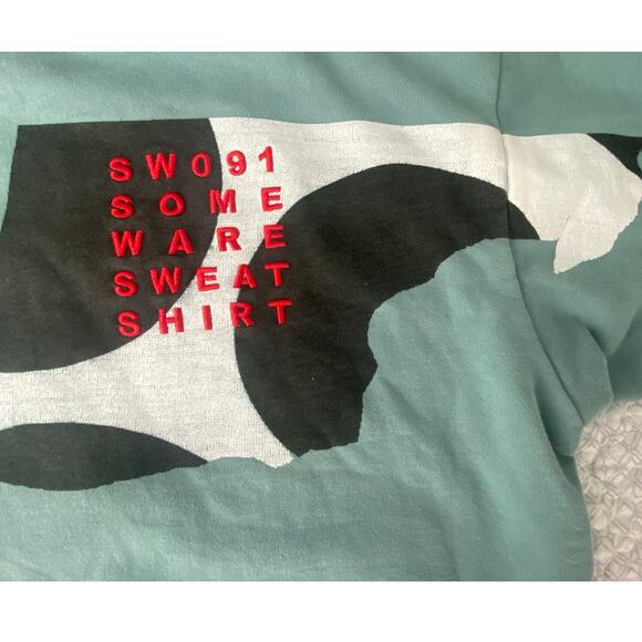 Some Ware Logo Embroidered Hoodie Organic Loopback Cotton Zen Green Size Large - Picture 11 of 13